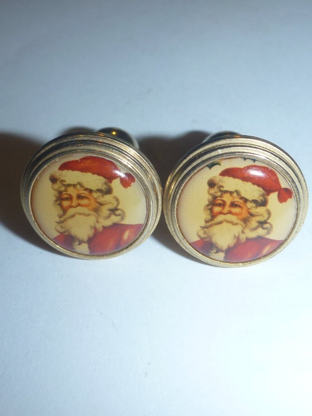 Vintage Santa Clause Domed Cuff Links